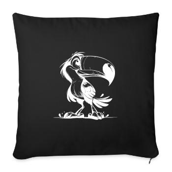 Exotischer Tukan Bleistift Skizze - Sofakissenbezug 45 x 45 cm - Schwarz - Vorne