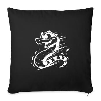 Rasante Kinder Schlange lustige Schlangen Skizze - Sofakissenbezug 45 x 45 cm - Schwarz - Vorne