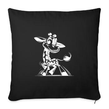 Dessin d’un petit bébé girafe mignon - Housse de coussin décorative 45 x 45 cm - noir - Devant