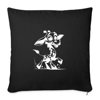 Little Spotted Baby Giraffe Kids Drawing - Sofa pillowcase 17,3'' x 17,3'' (45 x 45 cm) - black - Front