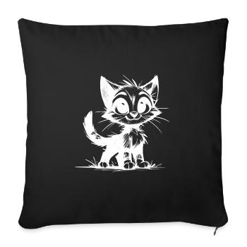 Cute Little Cats Baby Pencil Drawing - Sofa pillowcase 17,3'' x 17,3'' (45 x 45 cm) - black - Front