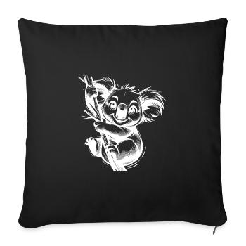 Drôle d’enfants australiens koala à l’arbre - Housse de coussin décorative 45 x 45 cm - noir - Devant