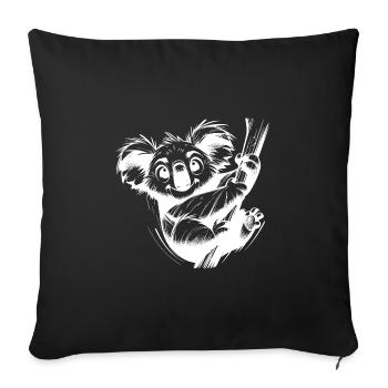 Australia Pencil Drawing Koala on Tree Branch - Sofa pillowcase 17,3'' x 17,3'' (45 x 45 cm) - black - Front