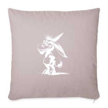 Smiling Donkey Grinning Long-Eared Caricature - Sofa pillowcase 17,3'' x 17,3'' (45 x 45 cm) - light taupe - Front