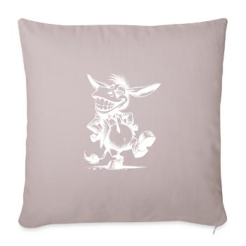 Grinning Donkey Long Eared Caricature Drawing - Sofa pillowcase 17,3'' x 17,3'' (45 x 45 cm) - light taupe - Front