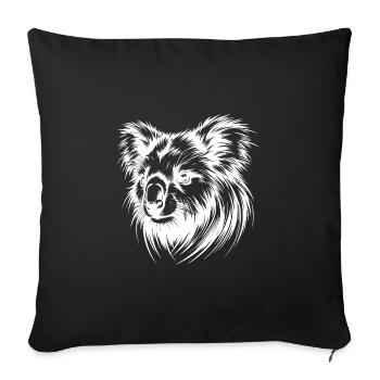 Mignon Koala Portrait Tête Crayon Croquis - Housse de coussin décorative 45 x 45 cm - noir - Devant