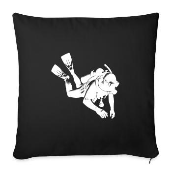 Recreational Diver Scuba Diver Training Equipment - Sofa pillowcase 17,3'' x 17,3'' (45 x 45 cm) - black - Front