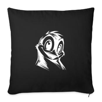 Penguin Cartoon Pencil Drawing Style - Sofa pillowcase 17,3'' x 17,3'' (45 x 45 cm) - black - Front