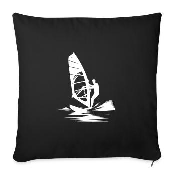Surftechnik mit Windkraft Wind und Meeresbrise - Sofakissenbezug 45 x 45 cm - Schwarz - Vorne