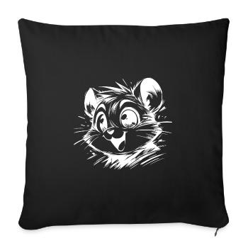 Cheerful Children Hamster Drawing - Sofa pillowcase 17,3'' x 17,3'' (45 x 45 cm) - black - Front