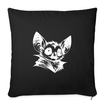 Cute Bat Baby Kids Pencil Sketch - Sofa pillowcase 17,3'' x 17,3'' (45 x 45 cm) - black - Front
