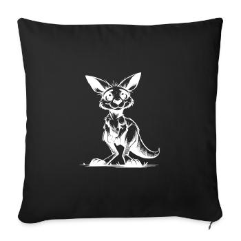 Mignon mignon bébé kangourou australien mignon - Housse de coussin décorative 45 x 45 cm - noir - Devant