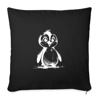 Penguin Baby Drawing Cartoon Style Penguins - Sofa pillowcase 17,3'' x 17,3'' (45 x 45 cm) - black - Front