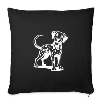 Funny Four-legged Cuddly Dalmatian Dog - Sofa pillowcase 17,3'' x 17,3'' (45 x 45 cm) - black - Front