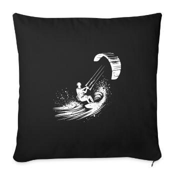 Kite Surfing Sport Equipment - Surfing in the Sky - Sofa pillowcase 17,3'' x 17,3'' (45 x 45 cm) - black - Front