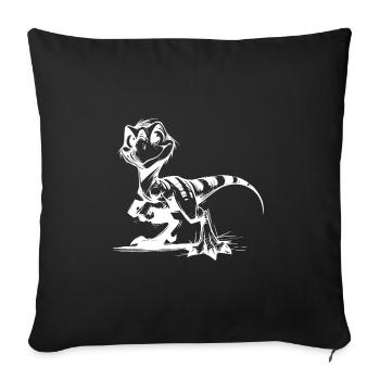 Naughty Raptor Baby Dino Kids Pencil Sketch - Housse de coussin décorative 45 x 45 cm - noir - Devant