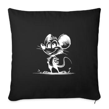 Baby Mouse Kids Pencil Sketch - Sofa pillowcase 17,3'' x 17,3'' (45 x 45 cm) - black - Front