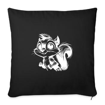 Squirrel Portrait Children Pencil Sketch - Sofa pillowcase 17,3'' x 17,3'' (45 x 45 cm) - black - Front