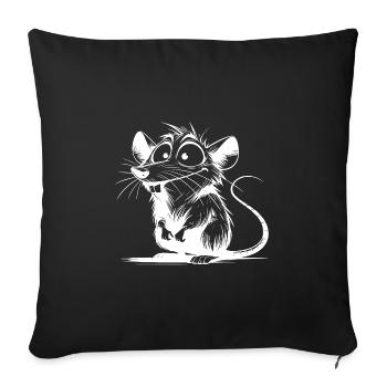 Cuddly house rat with big eyes and ears - Sofa pillowcase 17,3'' x 17,3'' (45 x 45 cm) - black - Front