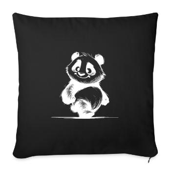 Cuddly Bear Enfants Panda Bébé Crayon Croquis - Housse de coussin décorative 45 x 45 cm - noir - Devant