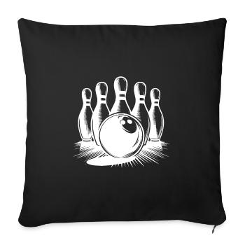 Bowling Ball Meets Bowling Pins Precision Sports - Sofa pillowcase 17,3'' x 17,3'' (45 x 45 cm) - black - Front