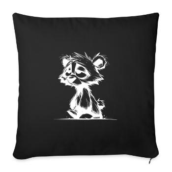 Fuzzy sleeping tired bear sketch - Sofa pillowcase 17,3'' x 17,3'' (45 x 45 cm) - black - Front