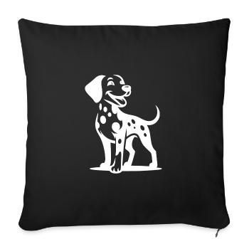 Petit chien dalmatien beau portrait de chien - Housse de coussin décorative 45 x 45 cm - noir - Devant