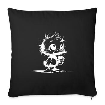 Cute Ducks Baby with Coffee Mug - Sofa pillowcase 17,3'' x 17,3'' (45 x 45 cm) - black - Front