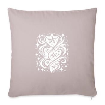 Composition de tatouage d’étoiles et de cœurs - Housse de coussin décorative 45 x 45 cm - taupe clair - Devant
