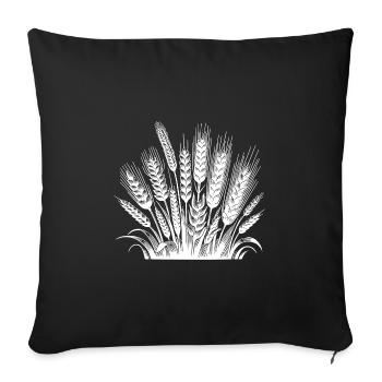 Wheat and rye Cereals Ears of corn - Sofa pillowcase 17,3'' x 17,3'' (45 x 45 cm) - black - Front