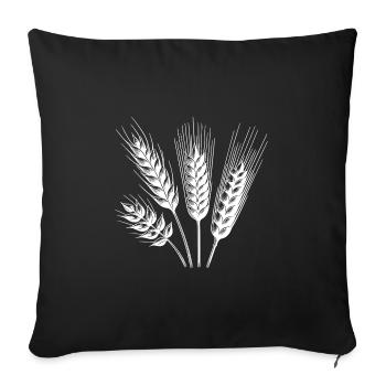 Different types of grain ears - Sofa pillowcase 17,3'' x 17,3'' (45 x 45 cm) - black - Front
