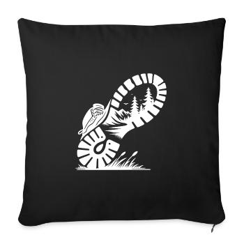 Hiking boots with nature profile for hikers - Sofa pillowcase 17,3'' x 17,3'' (45 x 45 cm) - black - Front