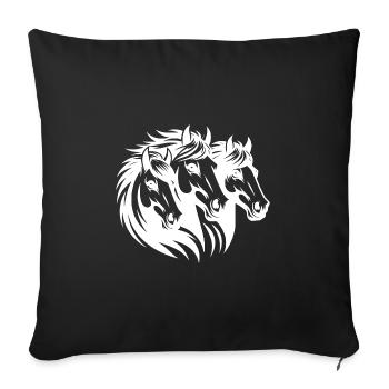 Horses Head Portrait with Mane in the Wind - Sofa pillowcase 17,3'' x 17,3'' (45 x 45 cm) - black - Front