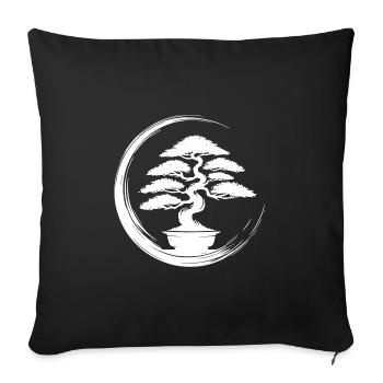 Beau vieux bonsaï au lever du soleil - Housse de coussin décorative 45 x 45 cm - noir - Devant