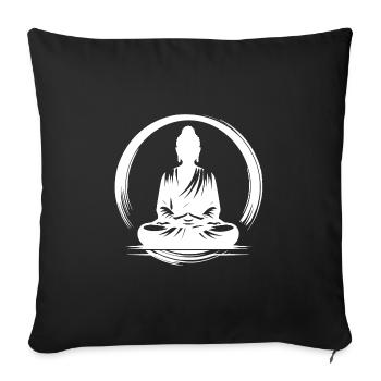 Yoga Bouddha Corps Méditation de pleine conscience - Housse de coussin décorative 45 x 45 cm - noir - Devant