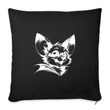 Chauve-souris rieuse bébé vampire dessin - Housse de coussin décorative 45 x 45 cm - noir - Devant