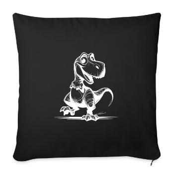 Good-humored dino laughing T-Rex sketch - Sofa pillowcase 17,3'' x 17,3'' (45 x 45 cm) - black - Front