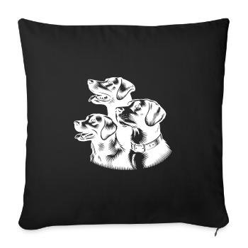 Kleines Hunde Rudel als Porträt - Sofakissenbezug 45 x 45 cm - Schwarz - Vorne