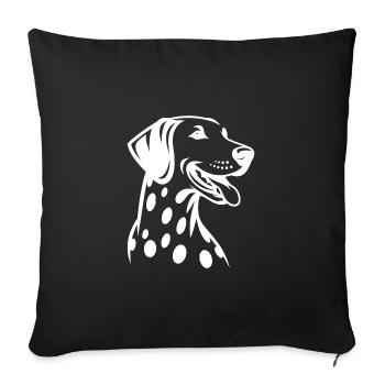 Portrait de chien élégant chien dalmatien - Housse de coussin décorative 45 x 45 cm - noir - Devant