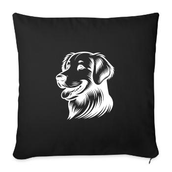Loyal Look Golden Retriever Dogs Portrait - Sofa pillowcase 17,3'' x 17,3'' (45 x 45 cm) - black - Front