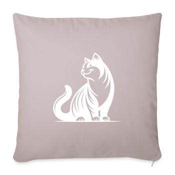 Purring cat with cute look - Sofa pillowcase 17,3'' x 17,3'' (45 x 45 cm) - light taupe - Front