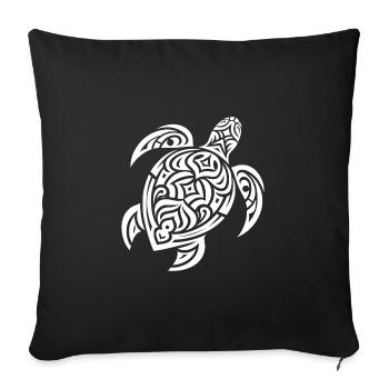 Elegant Tribal Tattoo Water Turtle - Sofa pillowcase 17,3'' x 17,3'' (45 x 45 cm) - black - Front