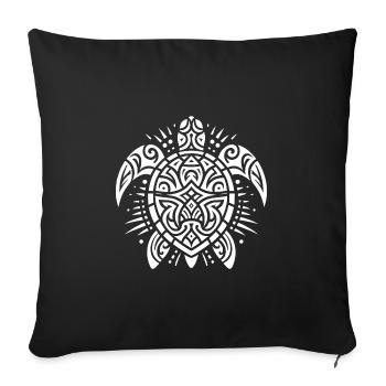 Exceptionally elegant tattoo water turtle - Sofa pillowcase 17,3'' x 17,3'' (45 x 45 cm) - black - Front