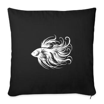 Poisson betta élégant beau poisson labyrinthe - Housse de coussin décorative 45 x 45 cm - noir - Devant