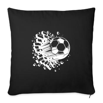 marteau, football, tir, club, logo, mur, destruction - Housse de coussin décorative 45 x 45 cm - noir - Devant