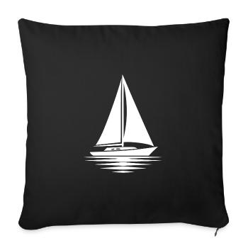 Sailboat with set sails and calm seas - Sofa pillowcase 17,3'' x 17,3'' (45 x 45 cm) - black - Front