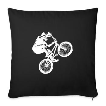 BMX Rider Jump Stunt Bike Style - Housse de coussin décorative 45 x 45 cm - noir - Devant
