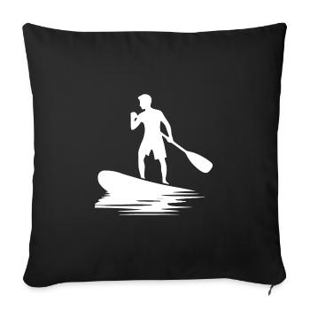 Stand Up Paddling paddling technique on the water - Sofa pillowcase 17,3'' x 17,3'' (45 x 45 cm) - black - Front