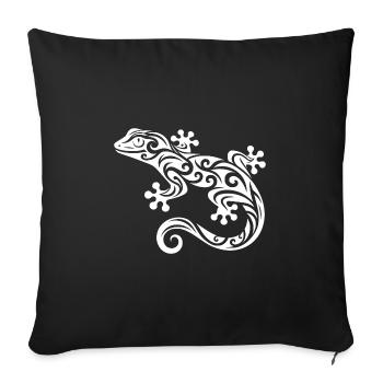 Gecko dans le style tribal tattoo ink - Housse de coussin décorative 45 x 45 cm - noir - Devant