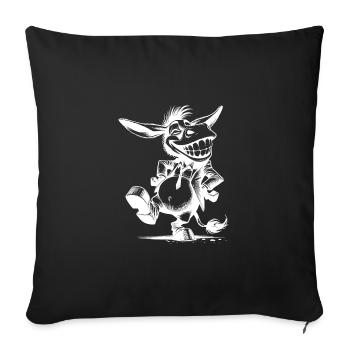 Laughing Donkey Long-Eared Caricature Disguise - Sofa pillowcase 17,3'' x 17,3'' (45 x 45 cm) - black - Front